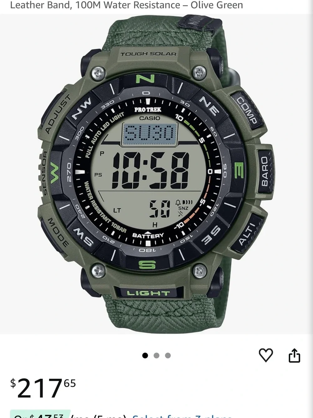 Casio Pro Trek PRG 340B.